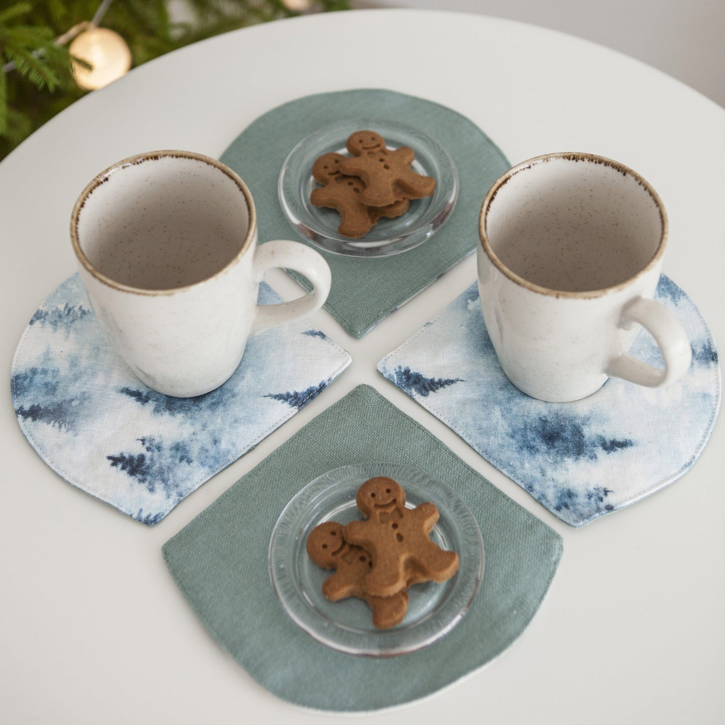Christmas Linen Mug Rugs