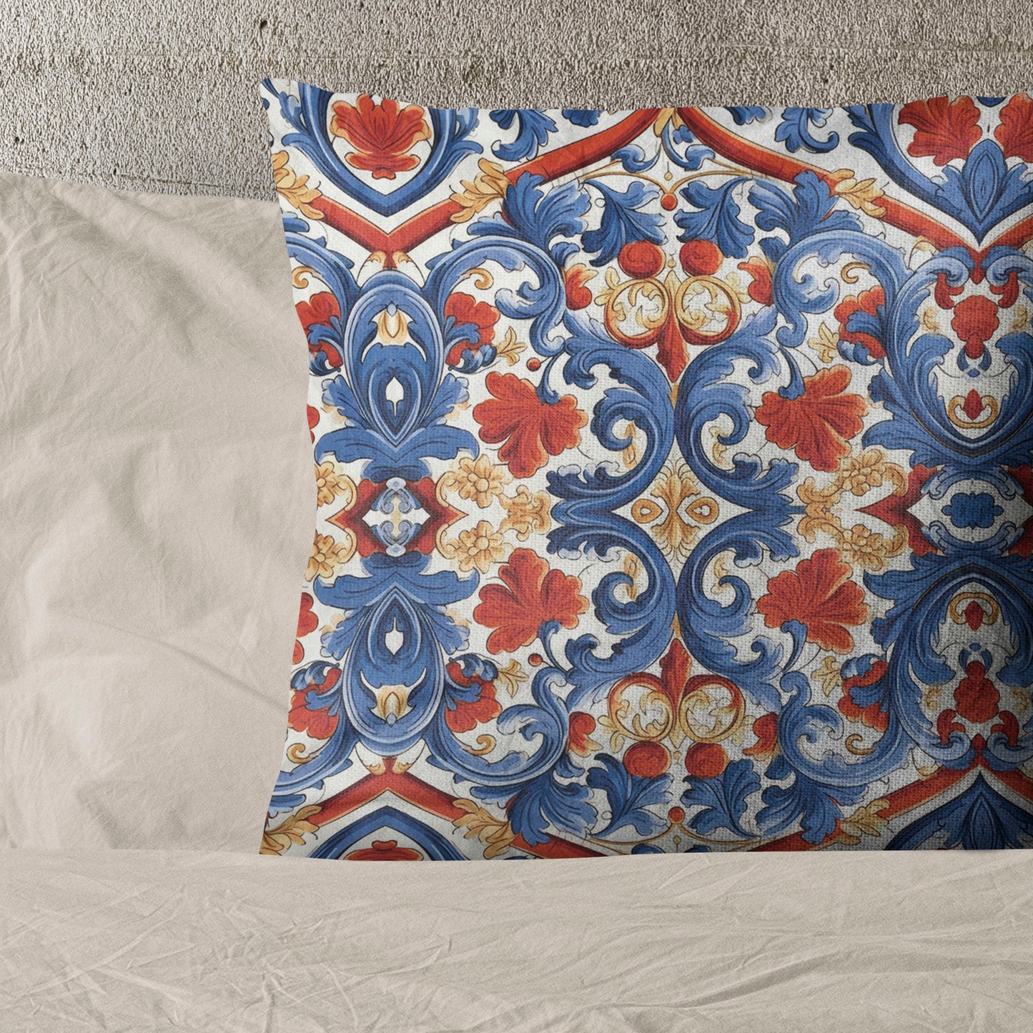 Vintage Print Linen By The Yard or Meter, Vintage Italian Style Print Linen Fabric For Bedding, Curtains, Clothing & Upholstery
