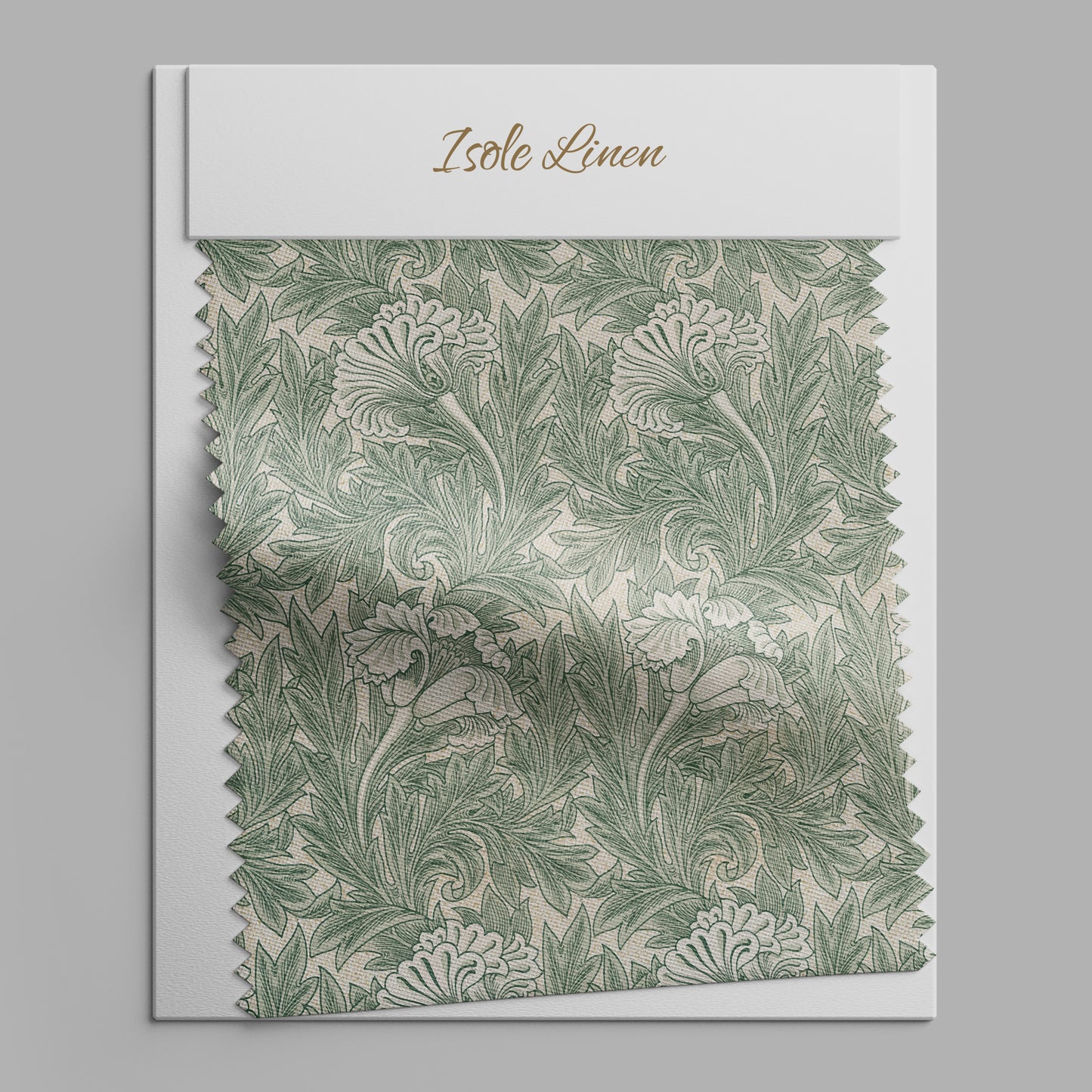 Vintage Linen By The Yard or Meter, Vintage Green Tulip Print Linen Fabric For Bedding, Curtains, Clothing, Pillow Covers & Upholstery