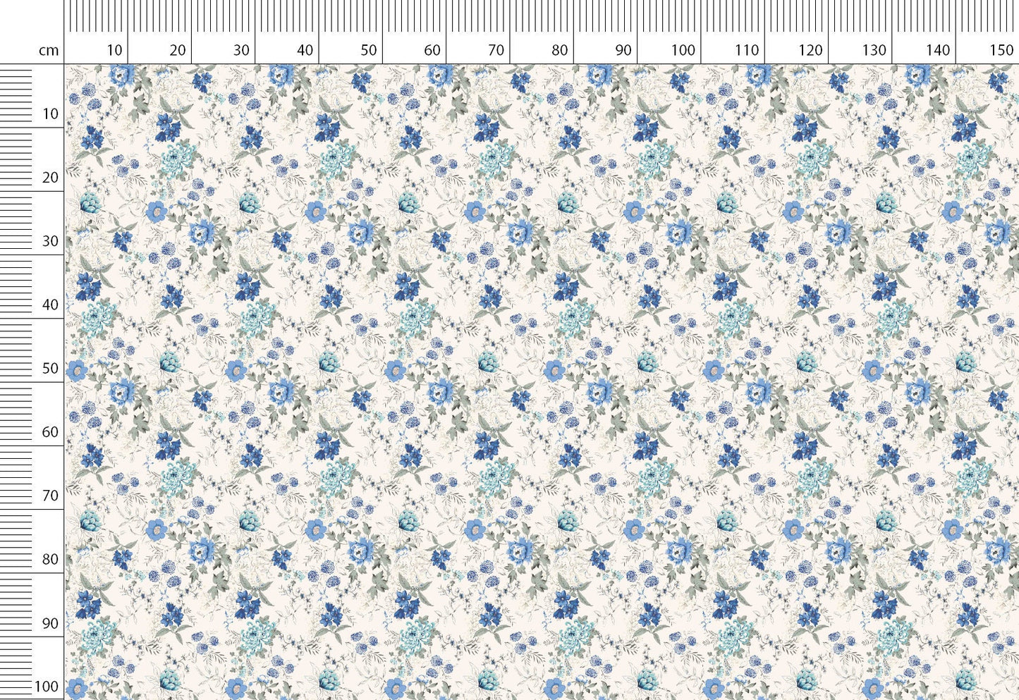 Floral Linen Fabric By The Yard Natural Printed Linen Fabric By The Yard For Clothing & Home Textile - Width 148 cm/1.62yd