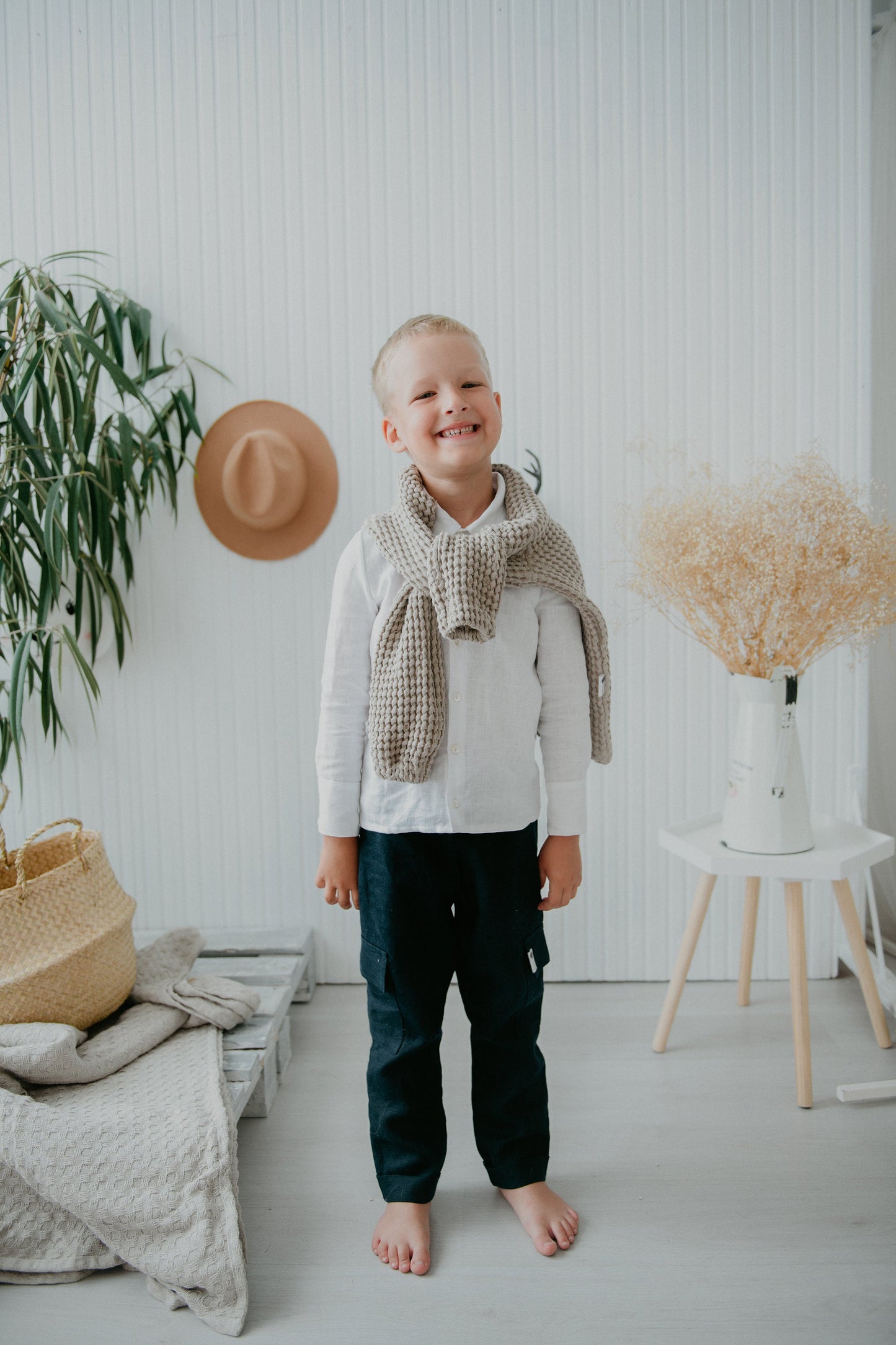 Boy Linen Trousers with Pockets 12M - 12Y