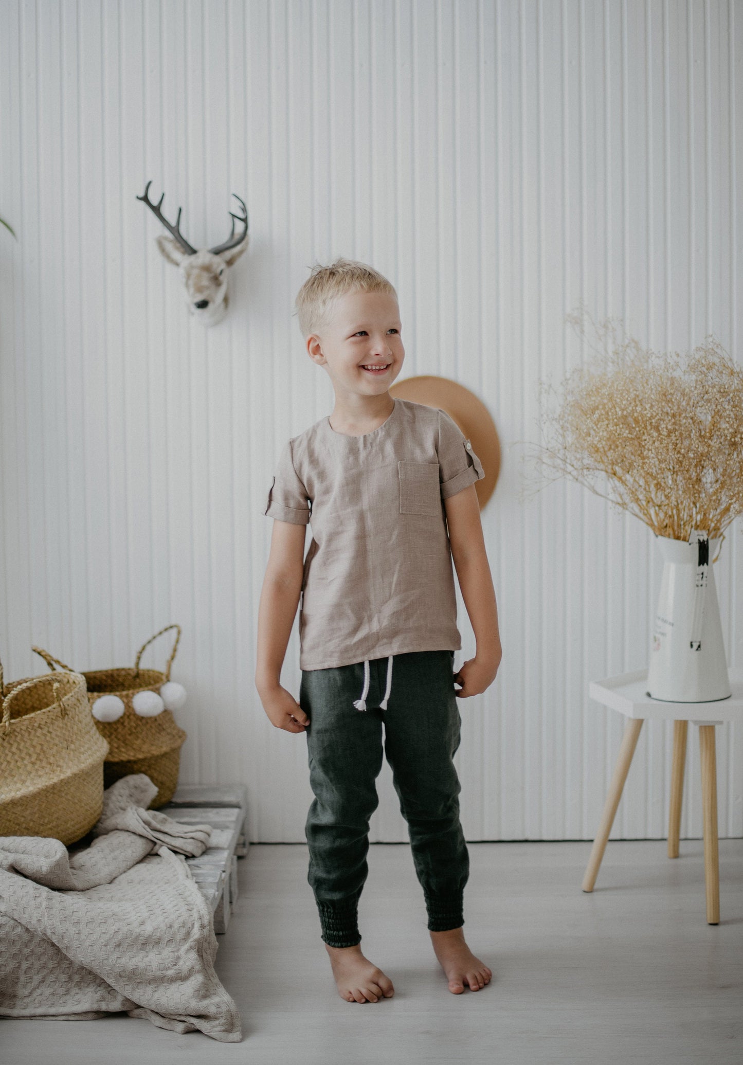 Boy Linen Trousers with Pockets 12M - 12Y