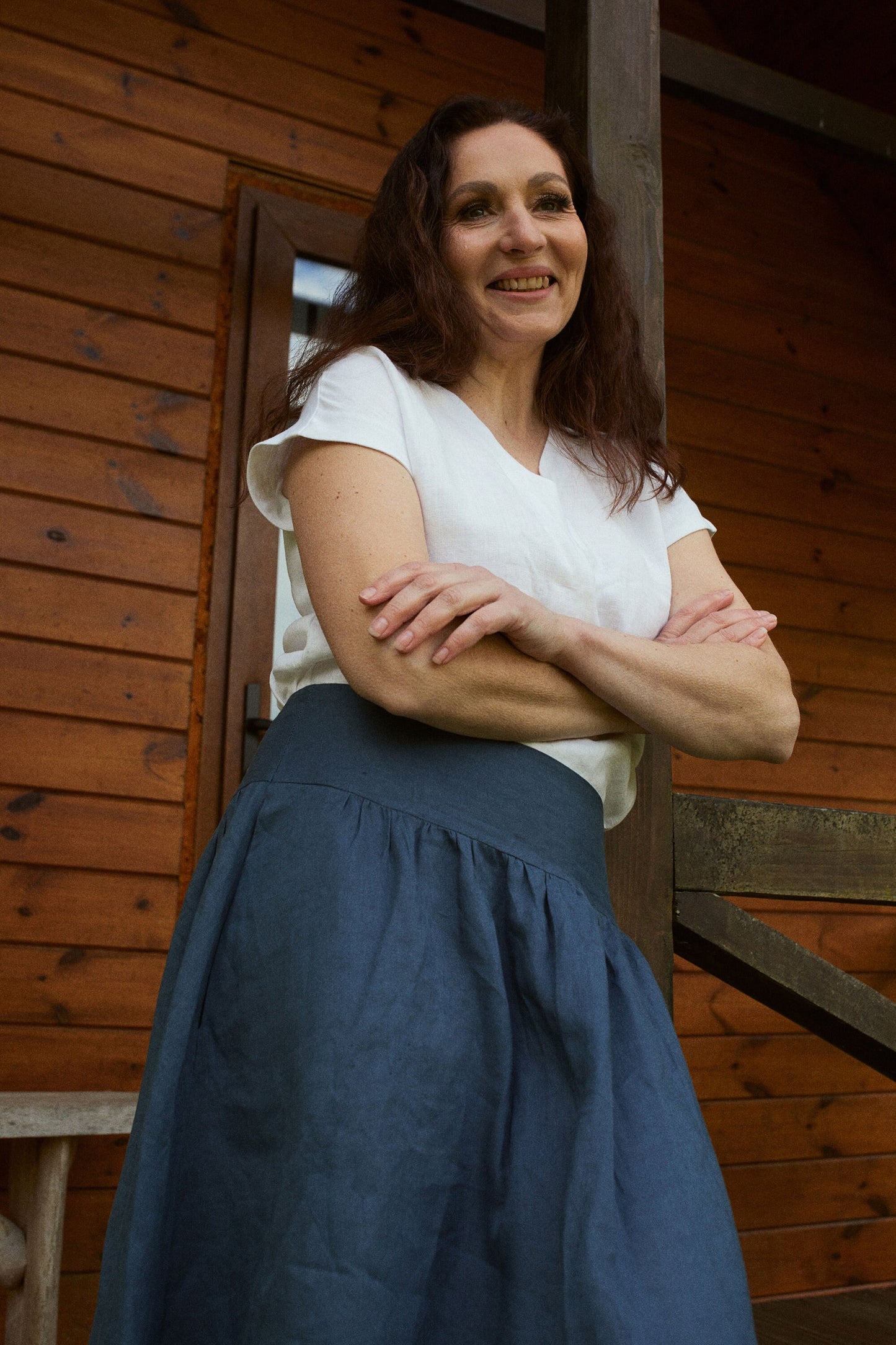 Linen Skirt with Pockets