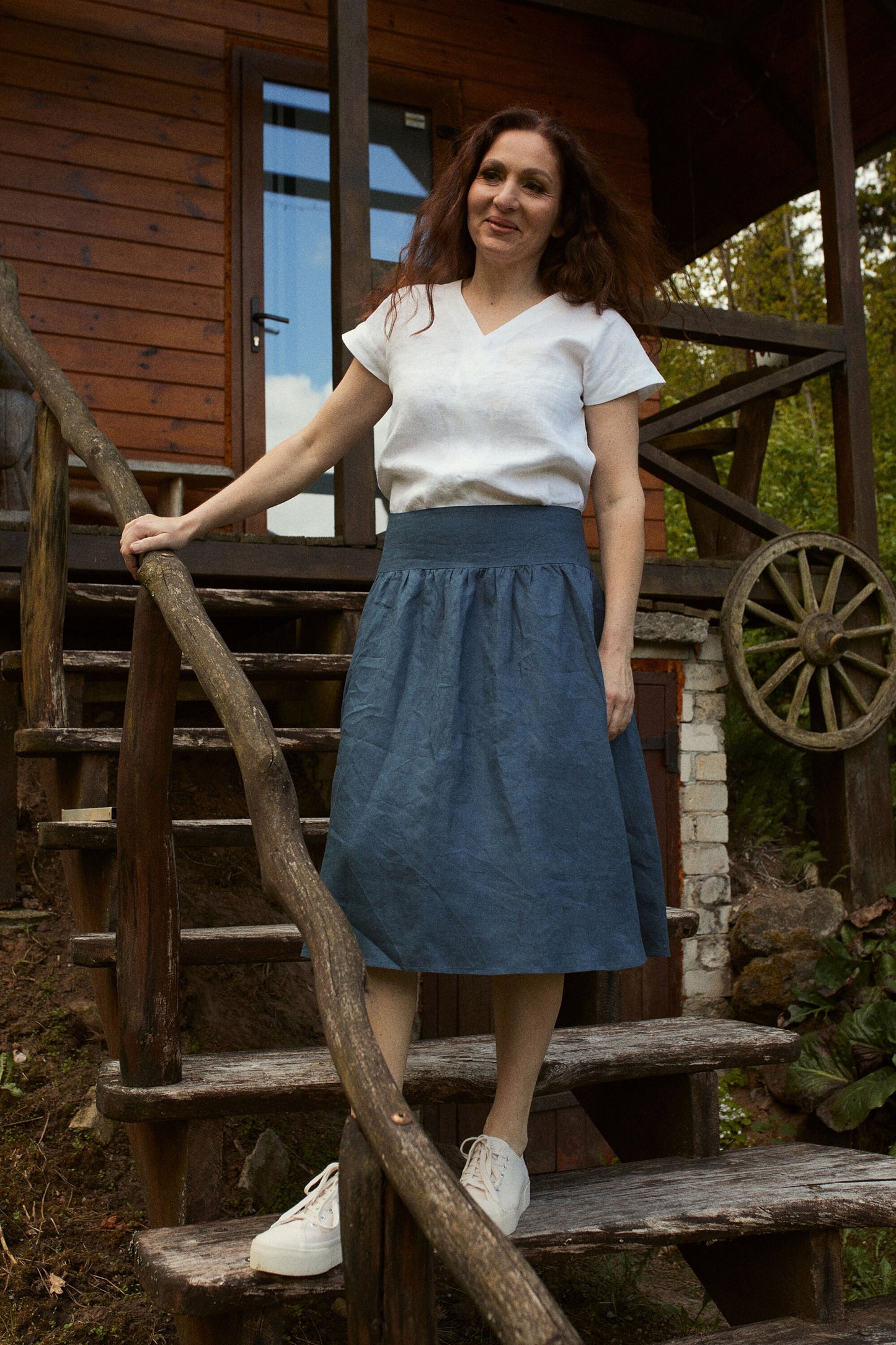 Linen Skirt with Pockets