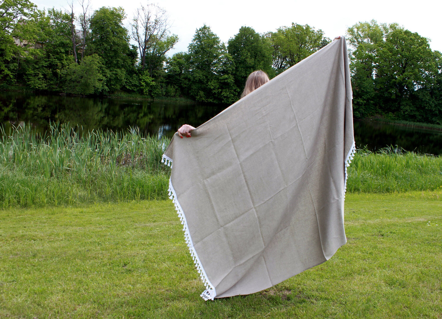 Natural Linen Beach Towel.