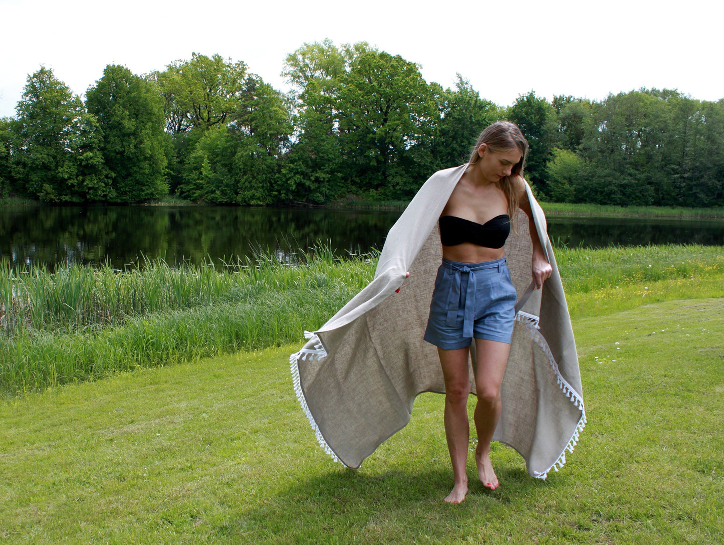 Natural Linen Beach Towel.