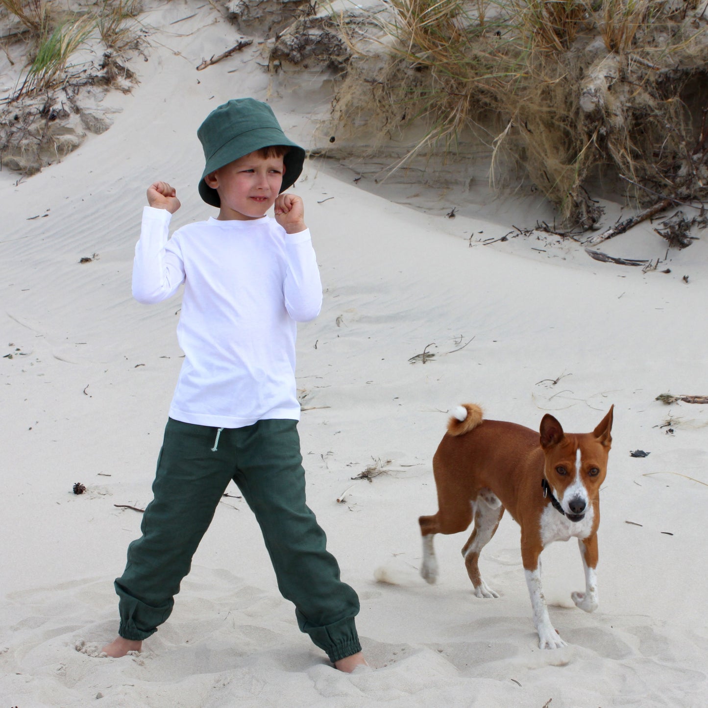 Unisex Linen Jogging Trousers for Kids