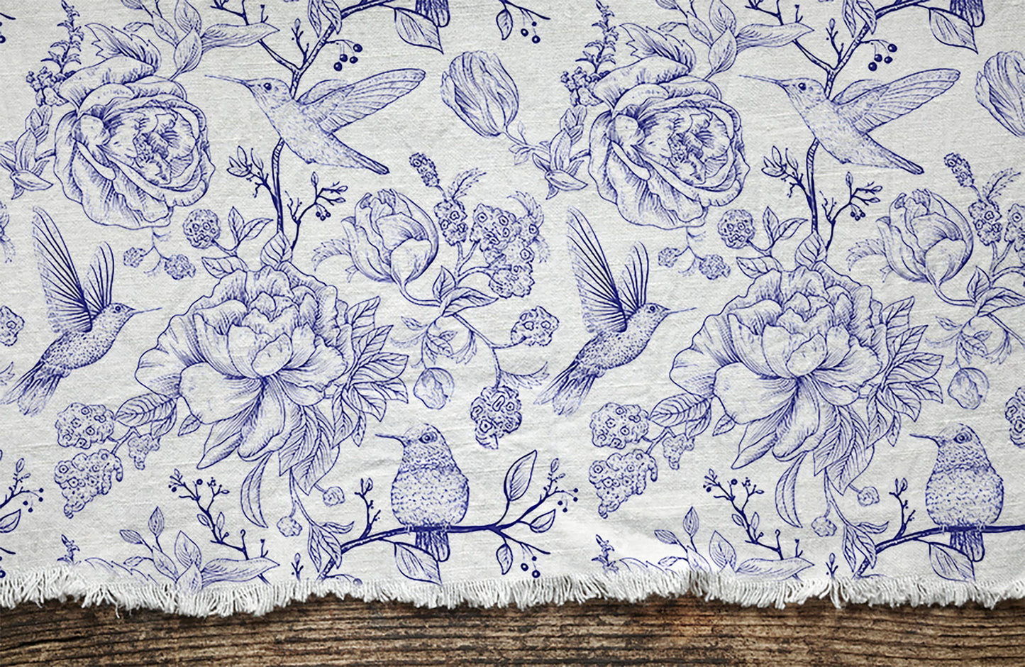 Vintage Linen By The Yard French Toile de Jouy  Print Linen Fabric For Bedding, Curtains, Dresses, Clothing, Table Cloth & Pillow Covers