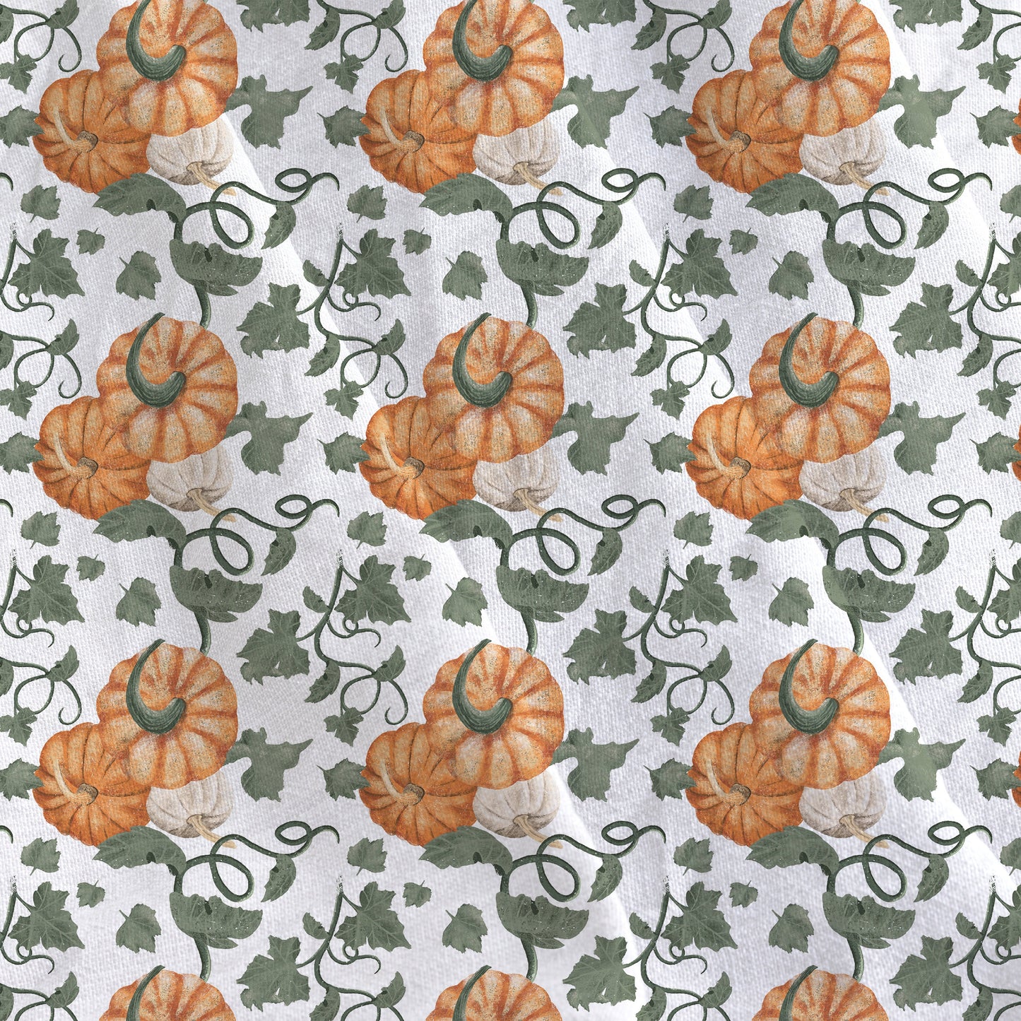 Vintage Linen By The Yard Halloween Pumpkin Print Linen Fabric For Bedding, Curtains, Dresses, Clothing, Table Cloth & Pillow Covers