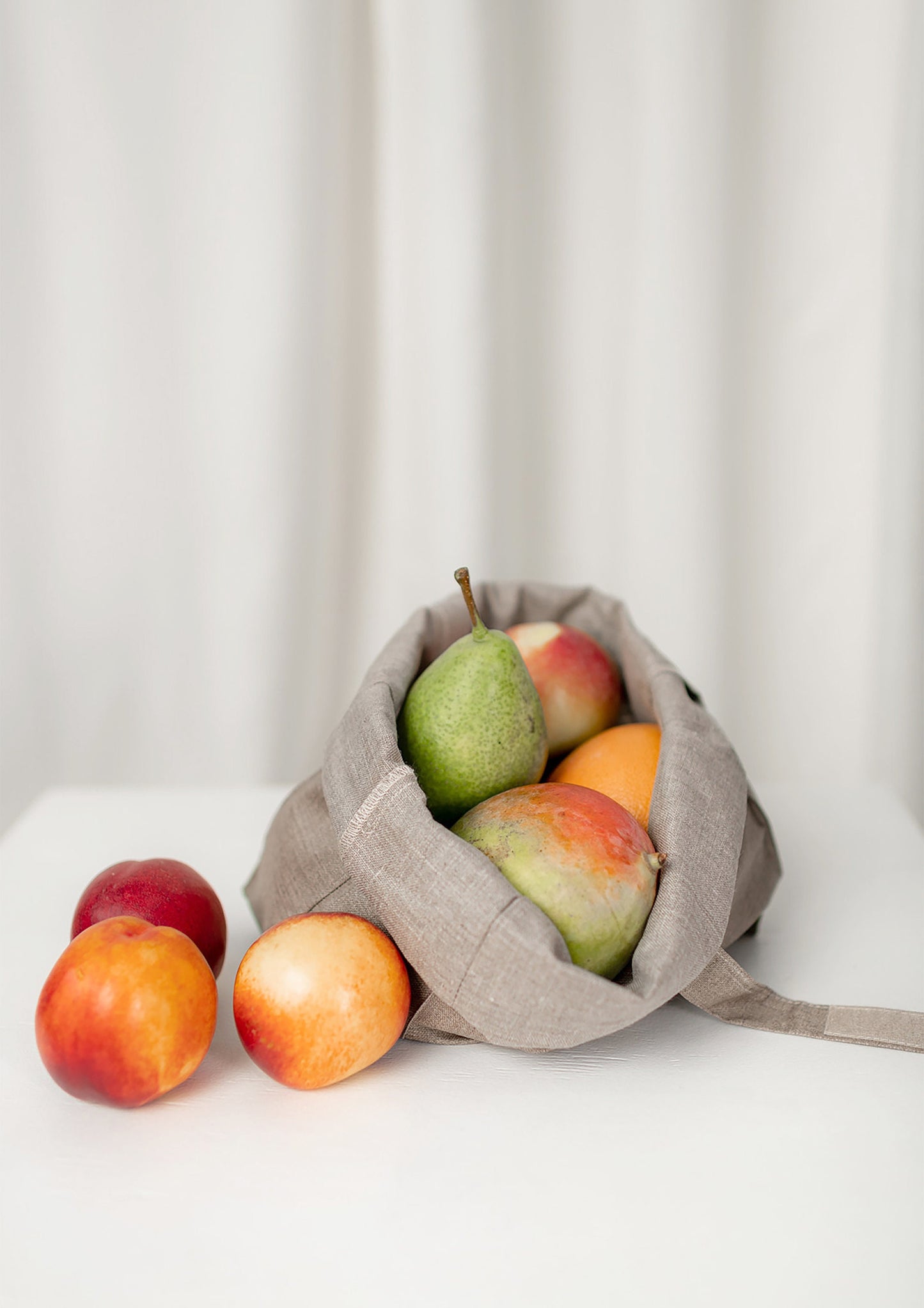Reusable Lunch Bag. Zero-waste Organic Linen Food Bag.