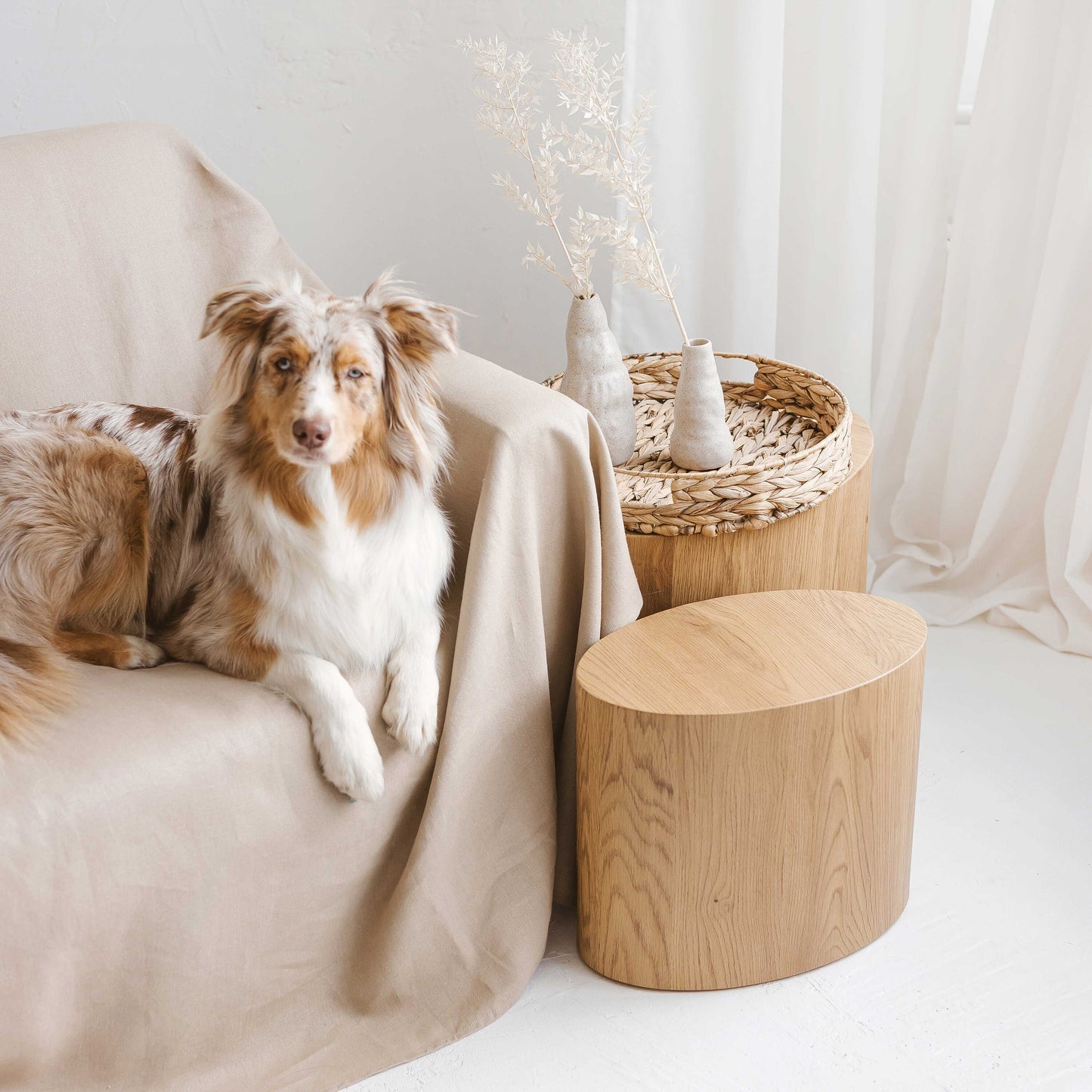Natural Linen Couch Cover