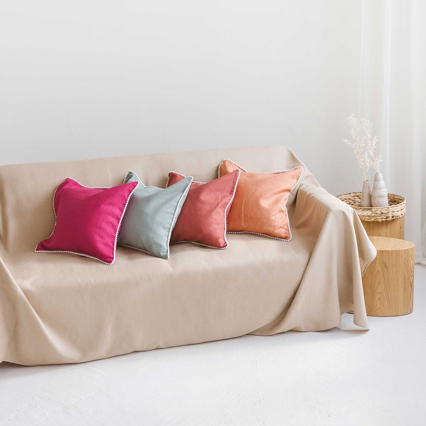 Natural Linen Couch Cover