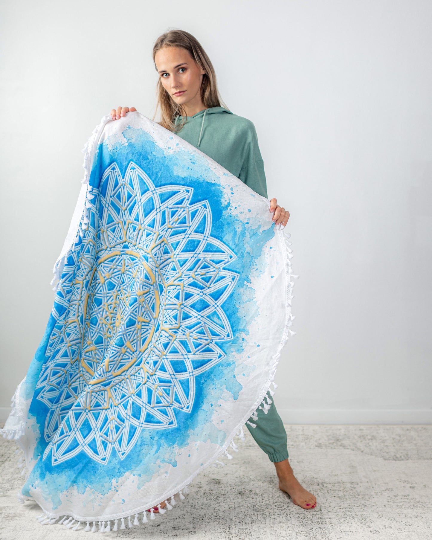 Linen Beach Towel, Summer Blanket, Picnic Throw, Yoga Mat.