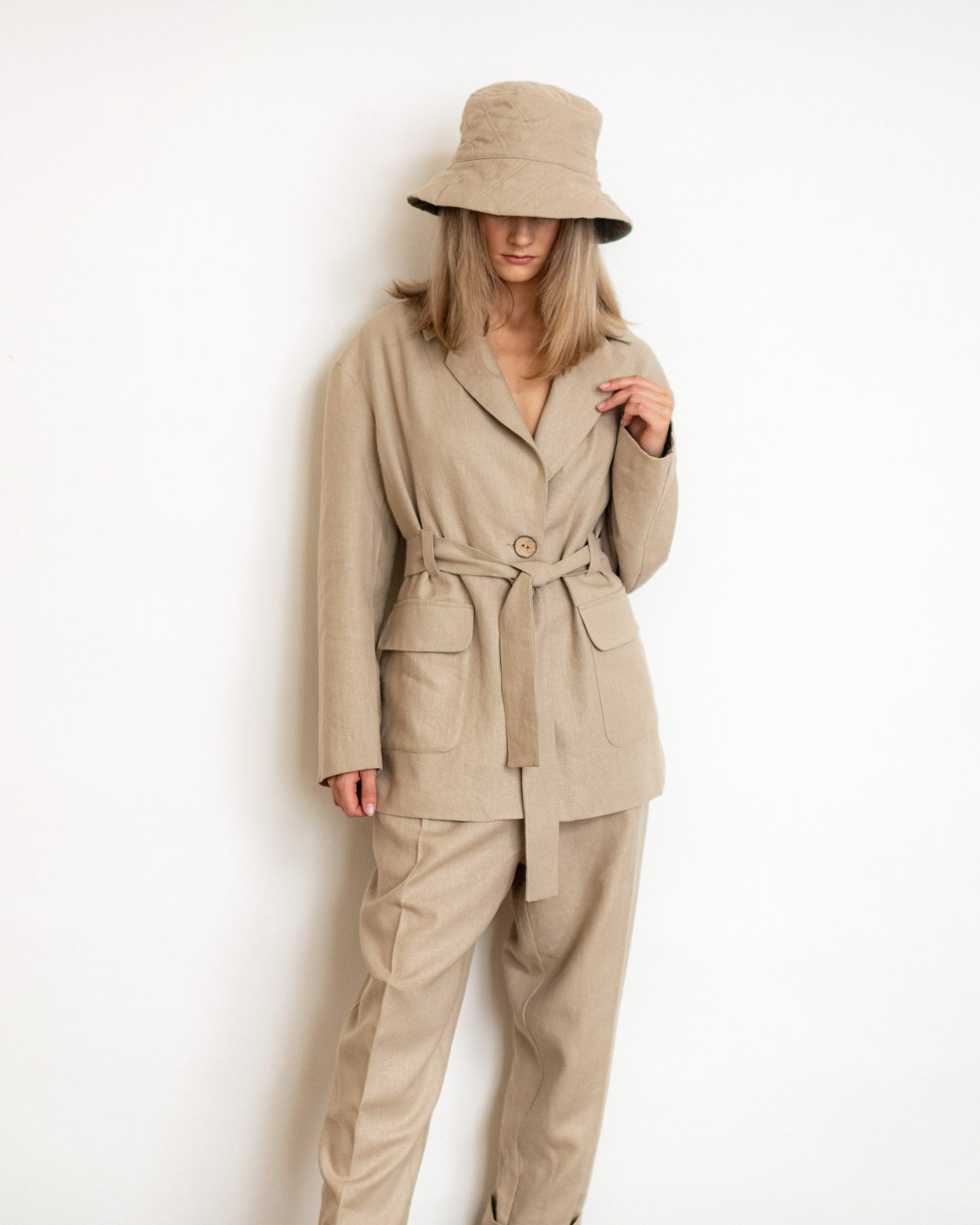Natural Linen Women Suit